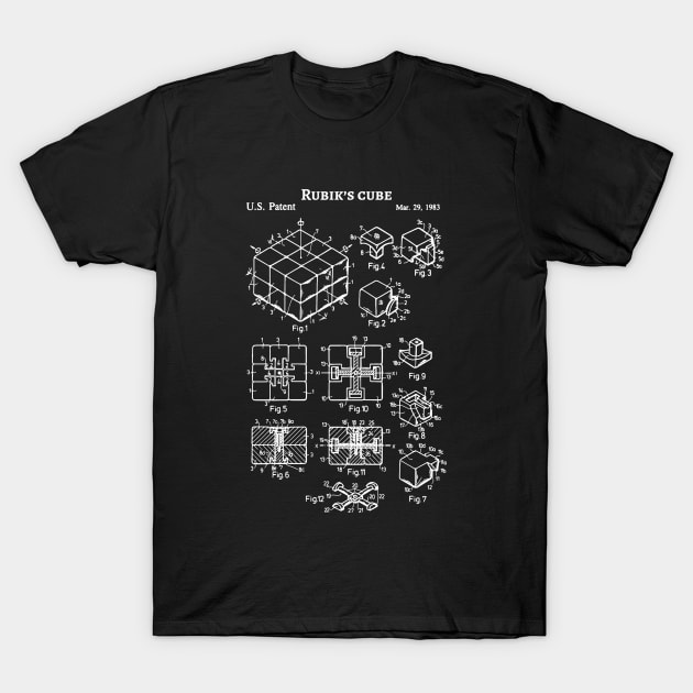 Rubik's cube patent T-Shirt by Anodyle